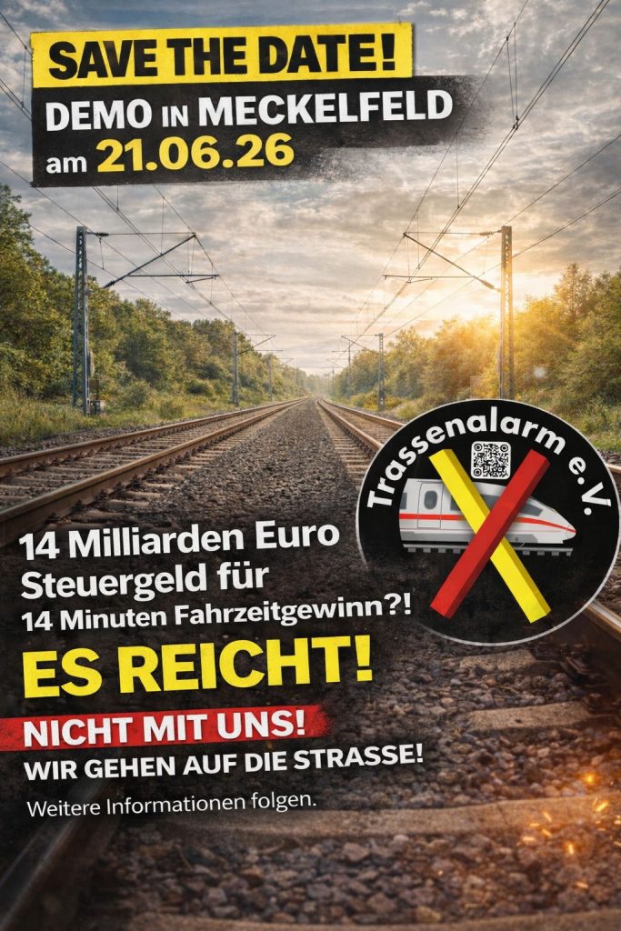 Save the Date Plakat - Demo in Meckelfeld am 21.06.2026